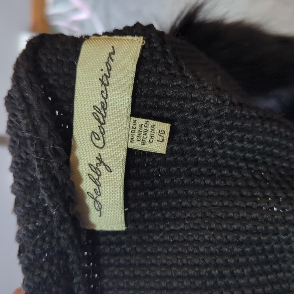 SEBBY Collection Black Faux Fur Sweater Vest Size L NWT - Picture 5 of 6